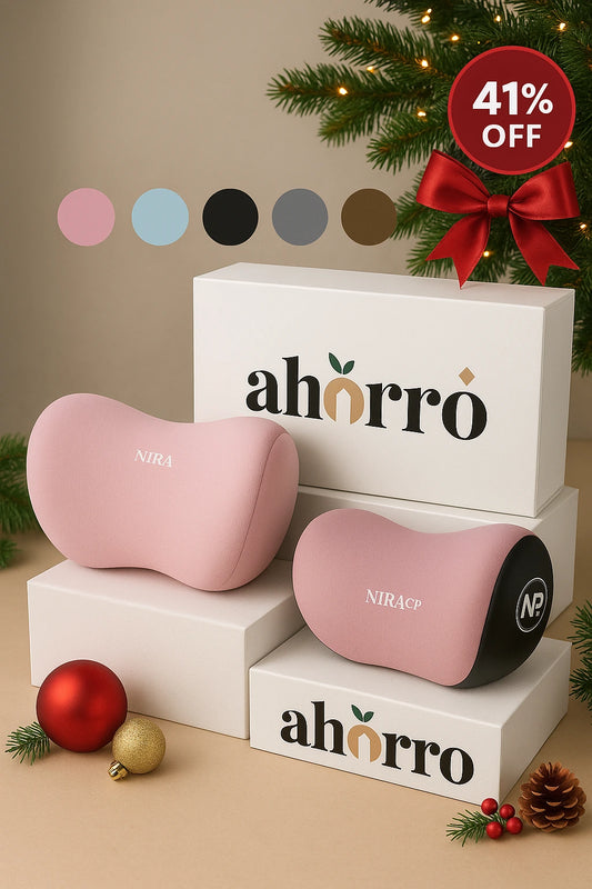 ⭐ NIRA® ComfortDrive – Almohada Ergonómica Doble Soporte para Cuello y Zona Lumbar