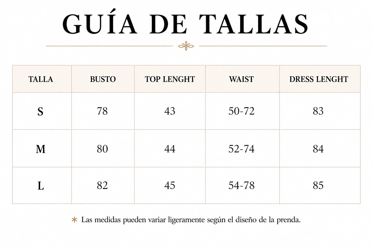 Guia de tallas Conjunto Top Drapeado y Falda Midi Elegante Minimalista