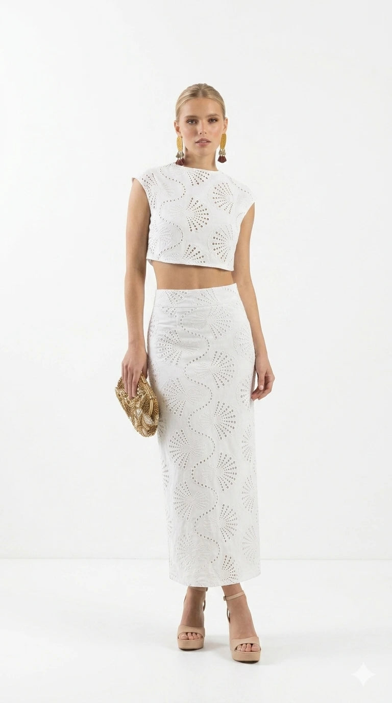 Conjunto Verona Formal Top y Falda Lápiz Elegante Minimalista (2)
