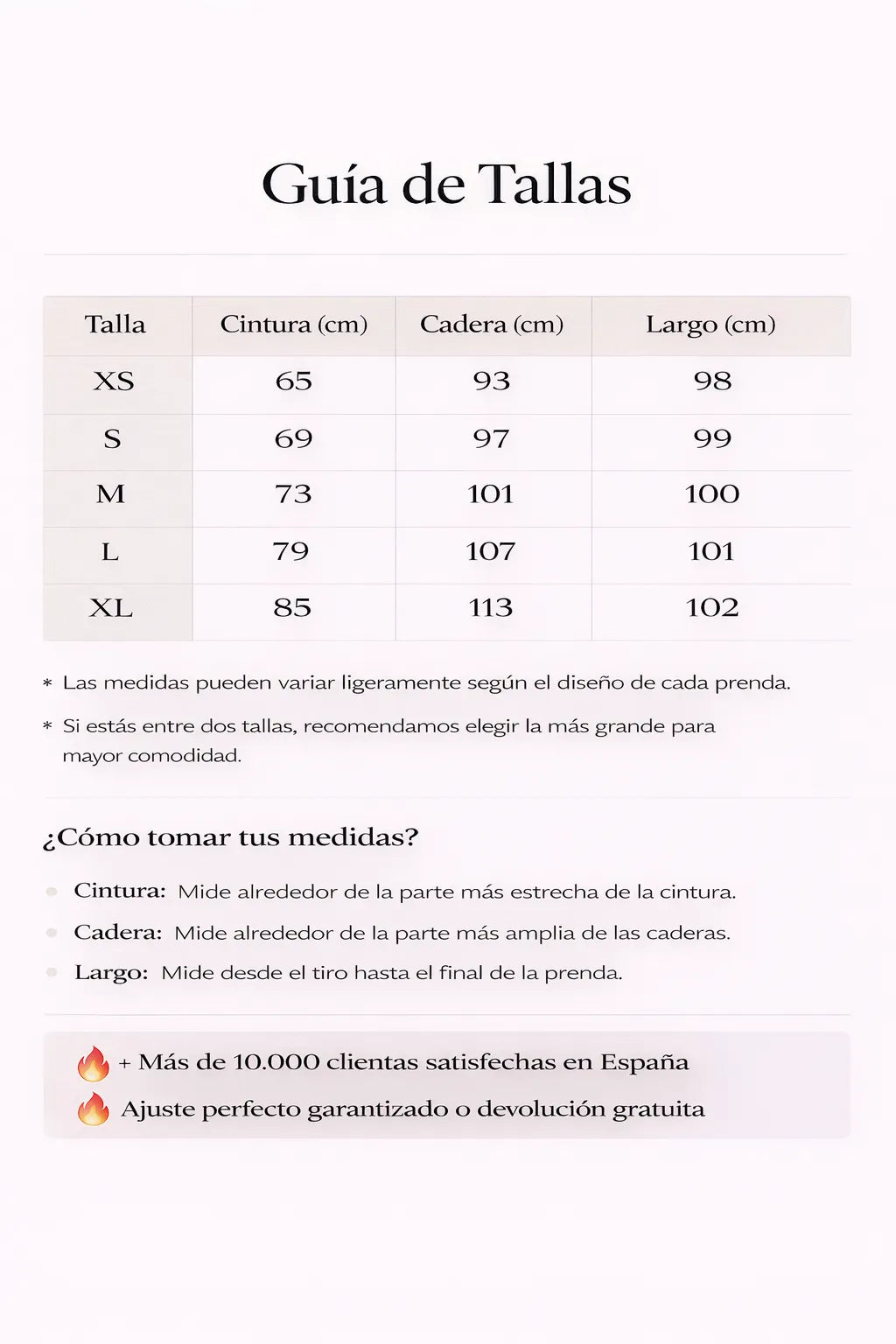 Guia de Tallas - Pantalón slim de cintura alta para mujer Victoria – pantalón elegante de estilo ejecutivo