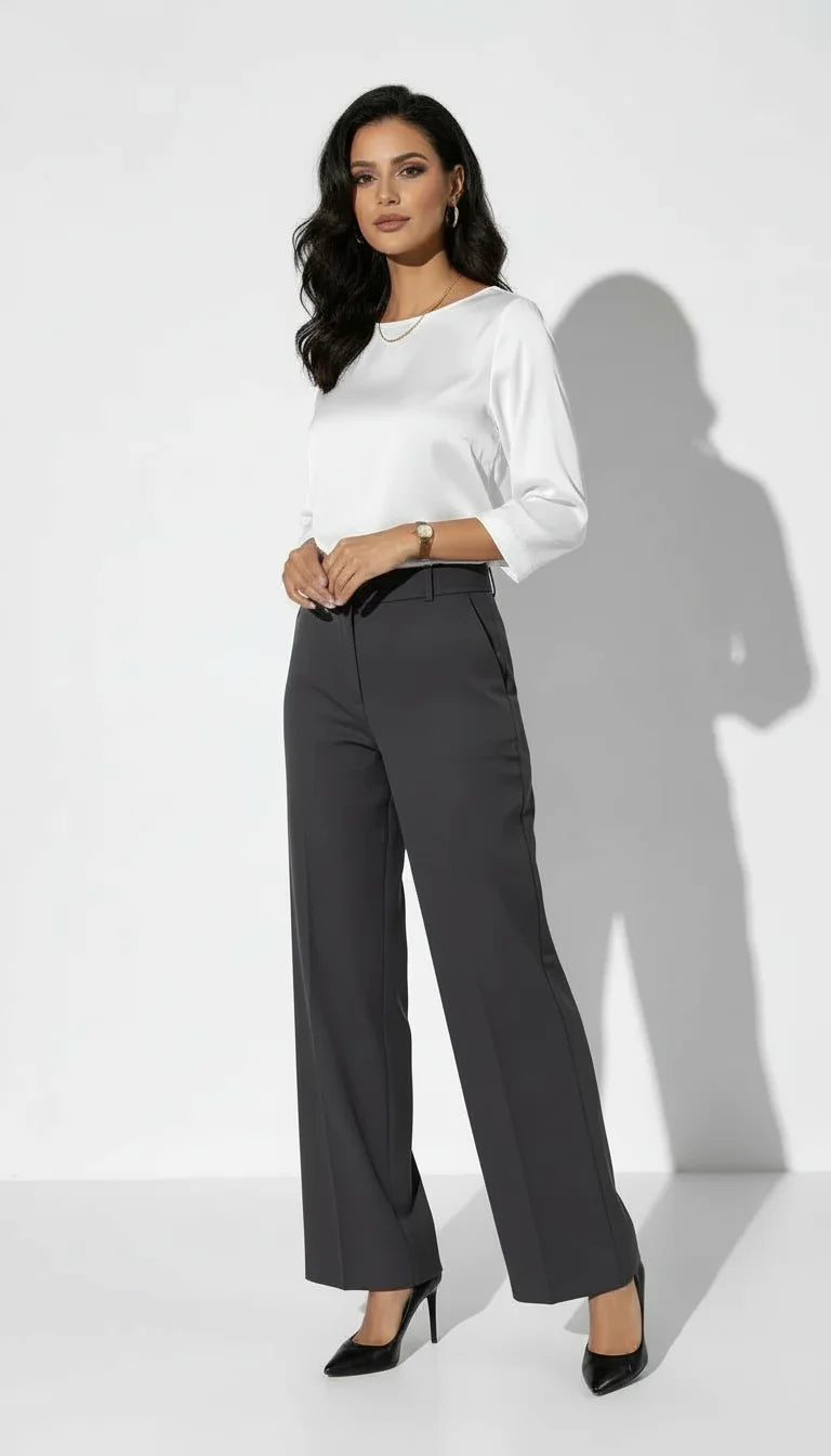Blusa satinada manga tres cuartos en champán - AhorroExpress