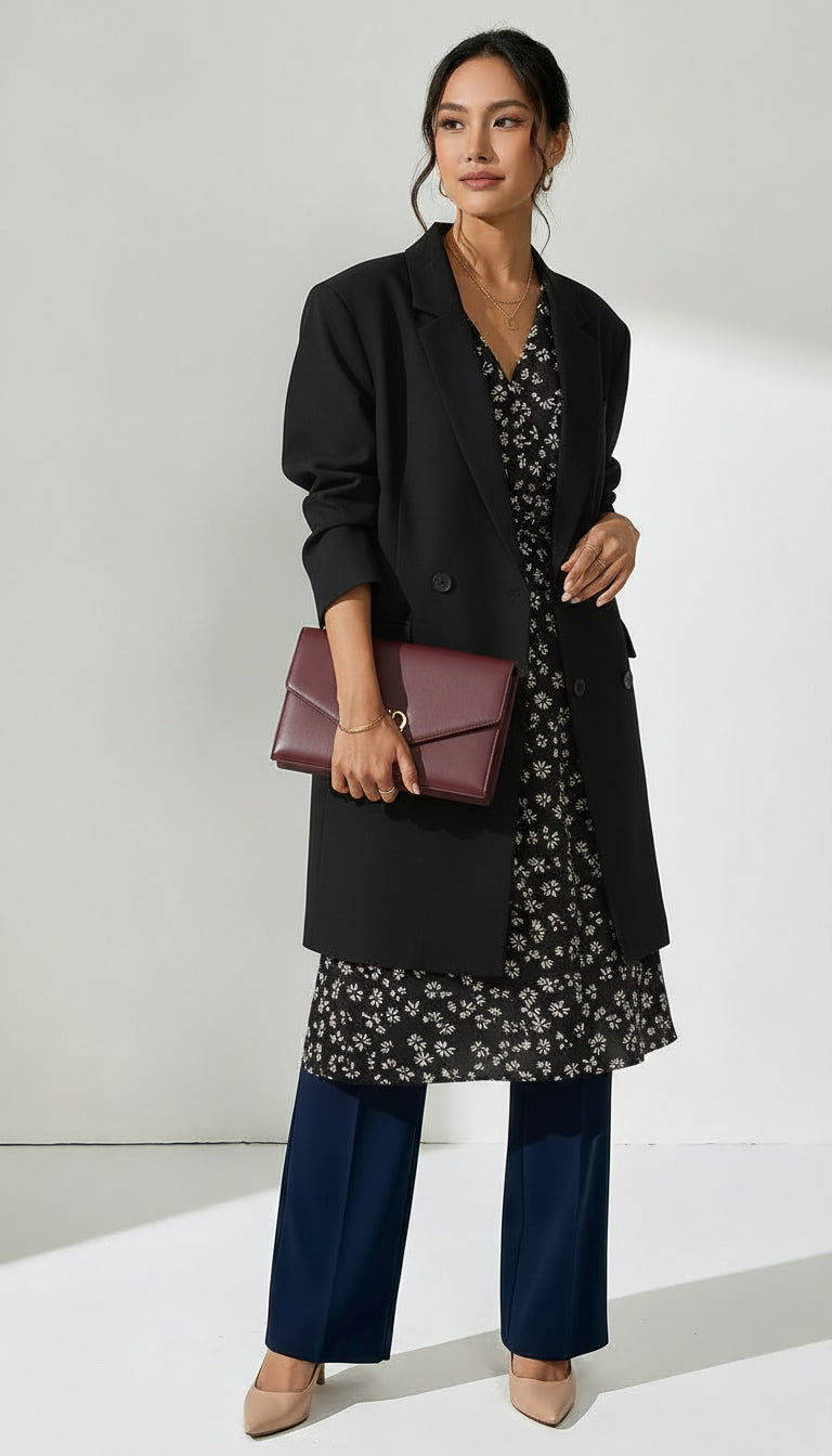 Blazer Largo de Doble Botonadura