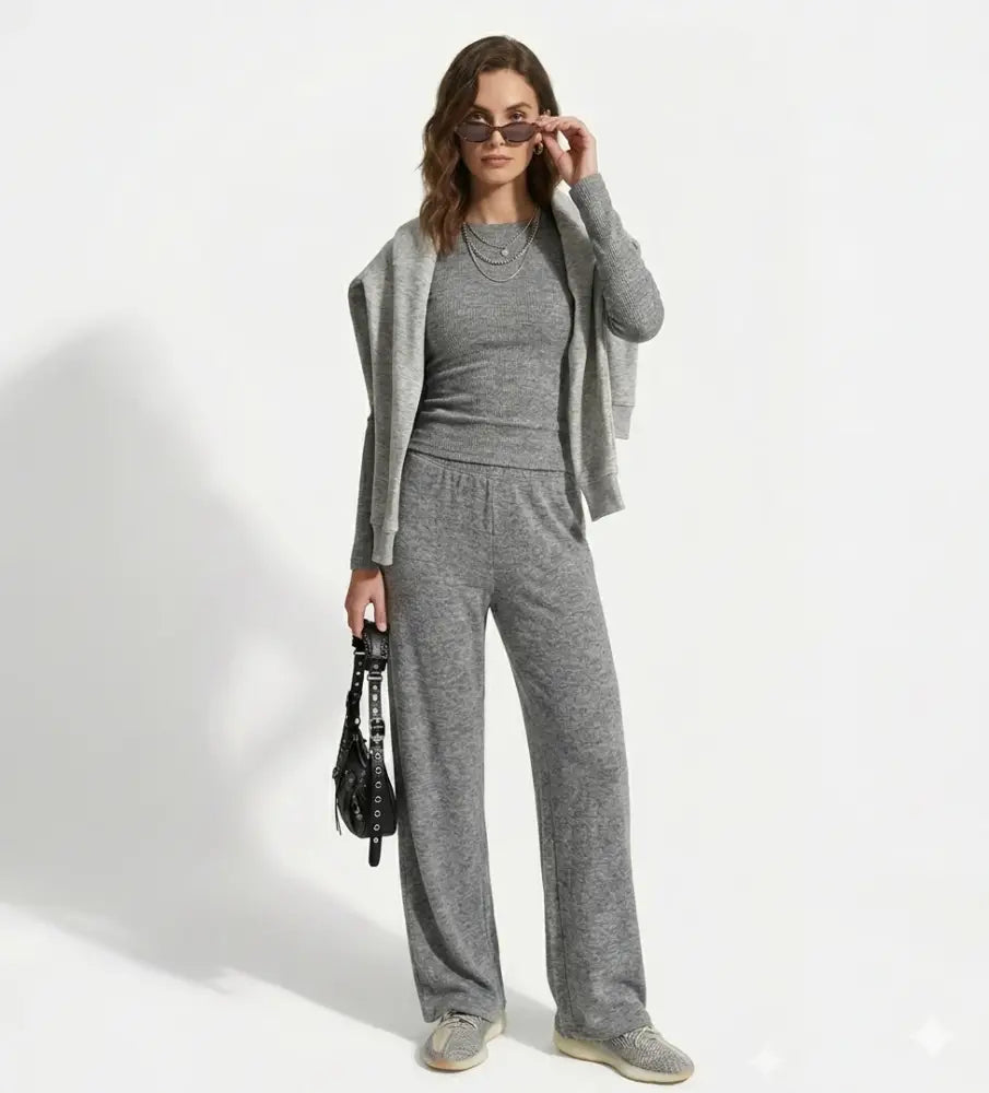 Conjunto Siena Punto Ajustado Manga Larga Casual Elegante Minimalista | AhorroExpress (foto 3)