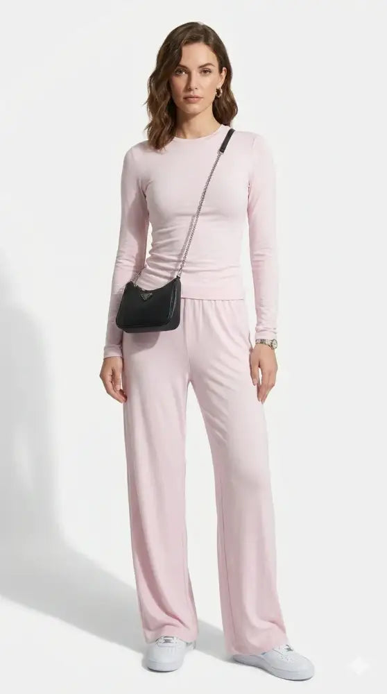 Conjunto Siena Punto Ajustado Manga Larga Casual Elegante Minimalista | AhorroExpress