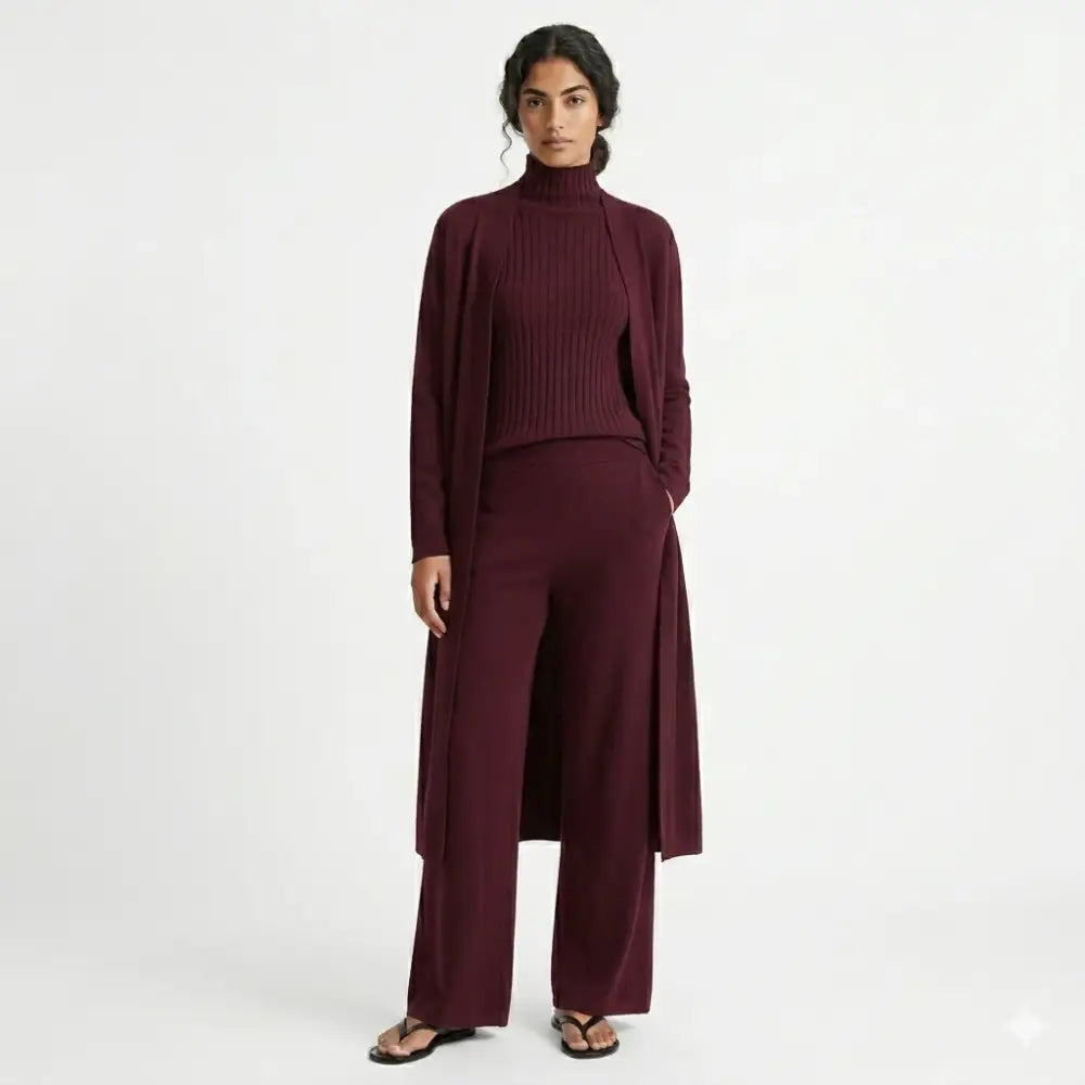 Conjunto Aspen Punto Cuello Alto Pantalón Acampanado y Minimalista | AhorroExpress (foto 4)