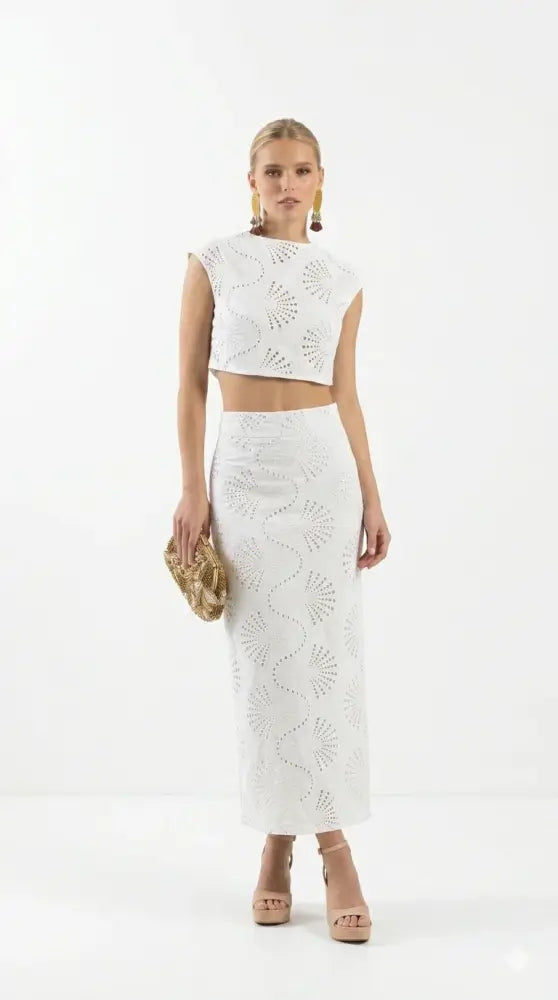 Conjunto Verona Formal Top y Falda Lápiz Elegante Minimalista | AhorroExpress (foto 2)