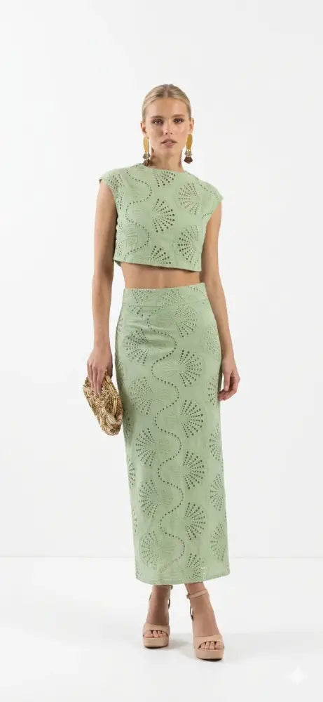 Conjunto Verona Formal Top y Falda Lápiz Elegante Minimalista | AhorroExpress