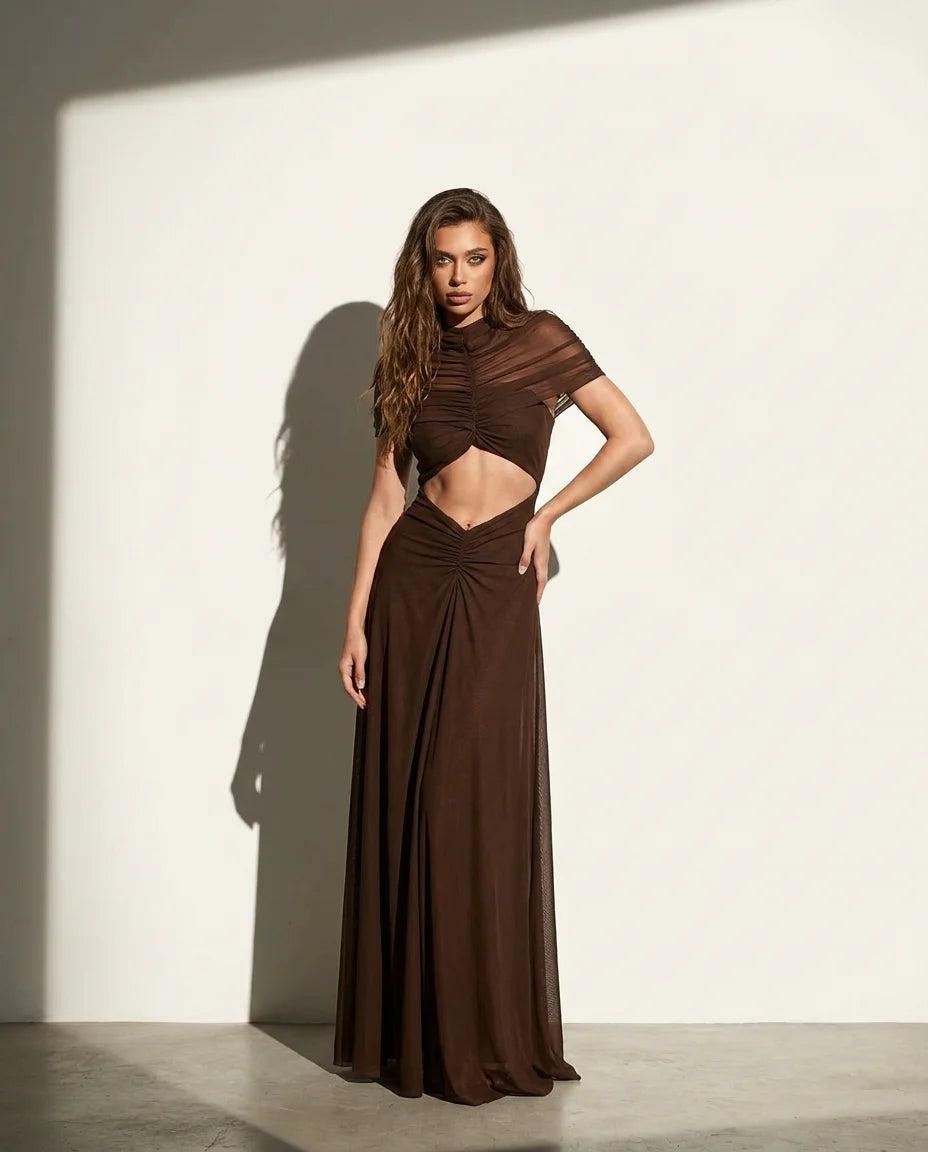 Vestido Roma Mini Ajustado Detalles Calados Elegante Noche Minimalista (2)