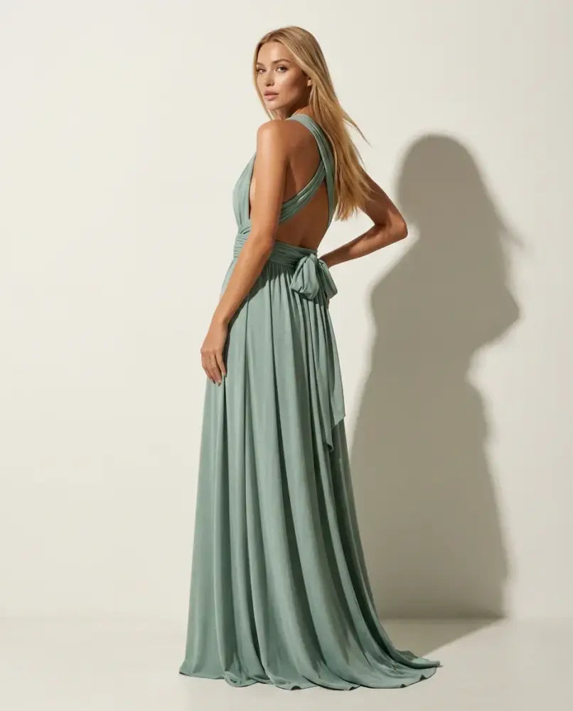 Vestido Bali Midi Fluido Bohemio Escote Redondo Elegante Casual | AhorroExpress (foto 6)